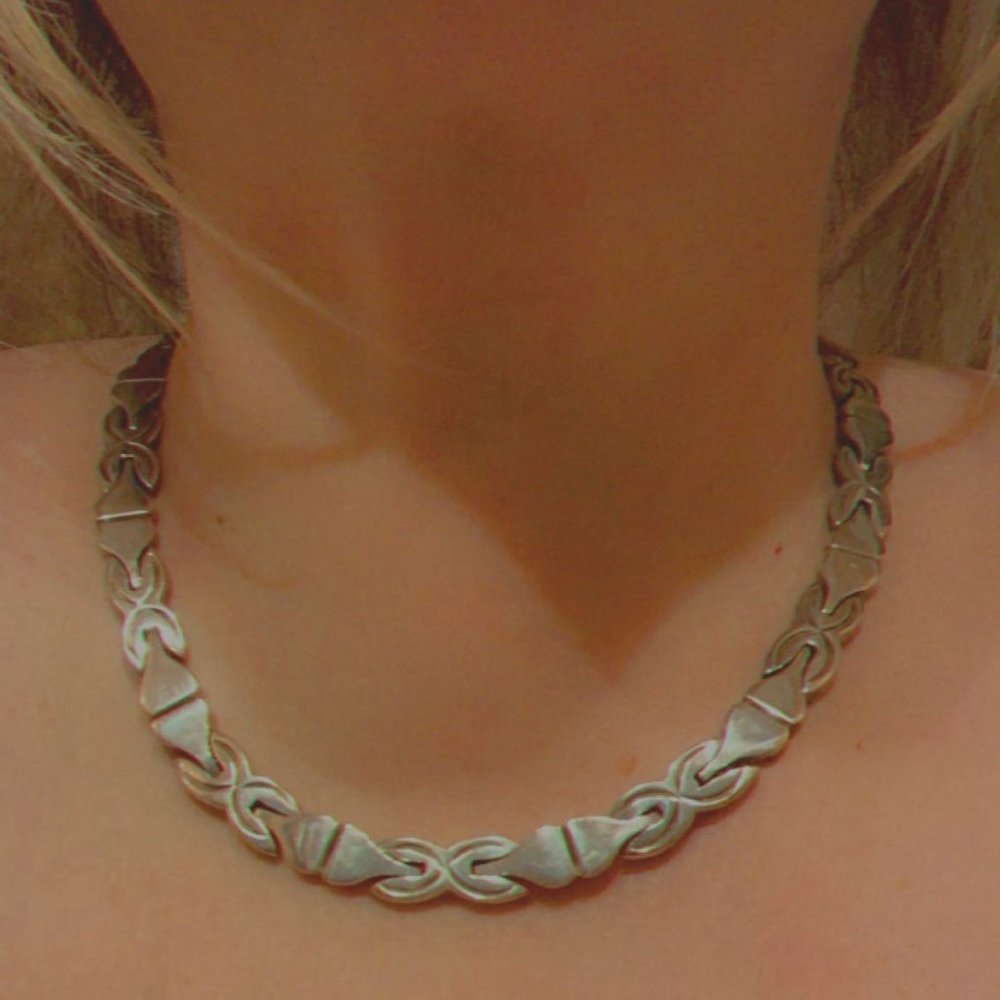 Solid Sterling Silver Statement Necklace - image 2